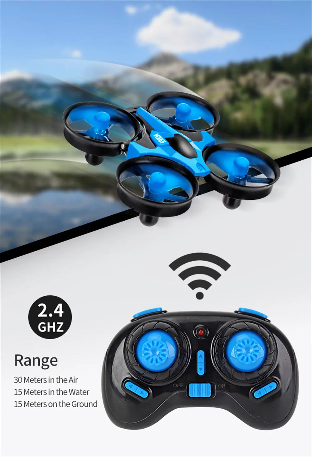 JJRC H36F 3-in-1 RC Drone Air, Boat & Land Mode – Kids Quadcopter Toy