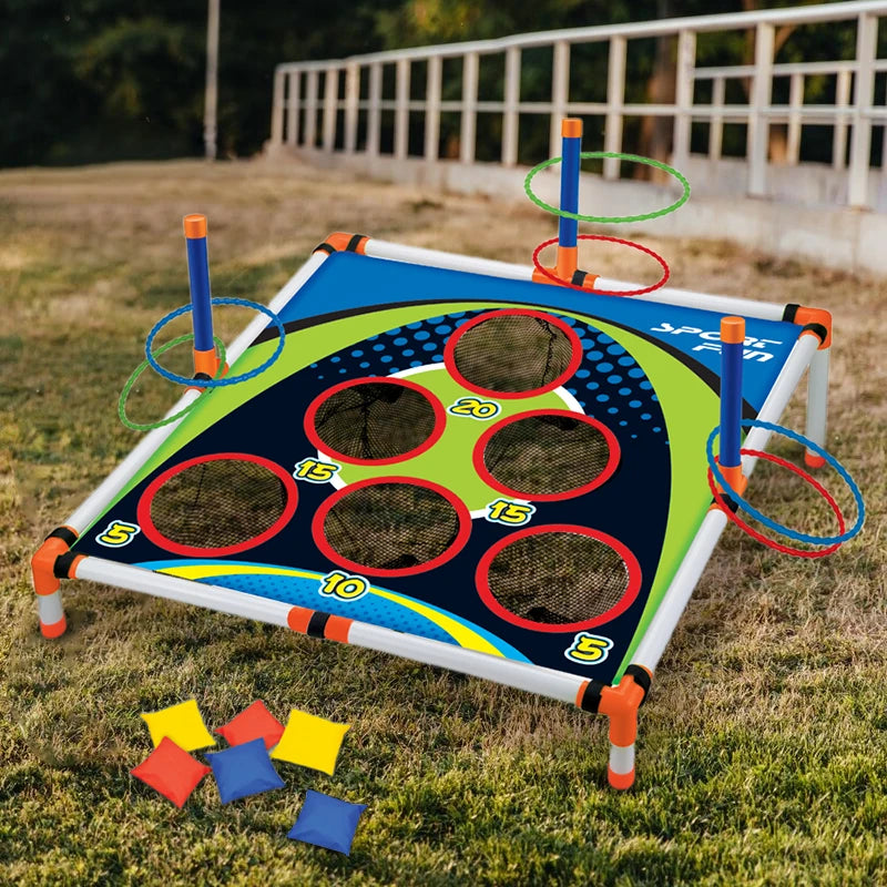 Portable Cornhole Ring Toss Board Set – Outdoor Yard Game for Kids & Adults