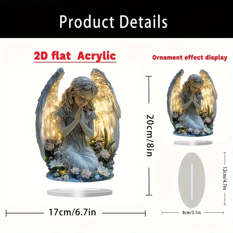Acrylic Prayer Angel Ornament – Warm Tabletop Home Décor & Gift