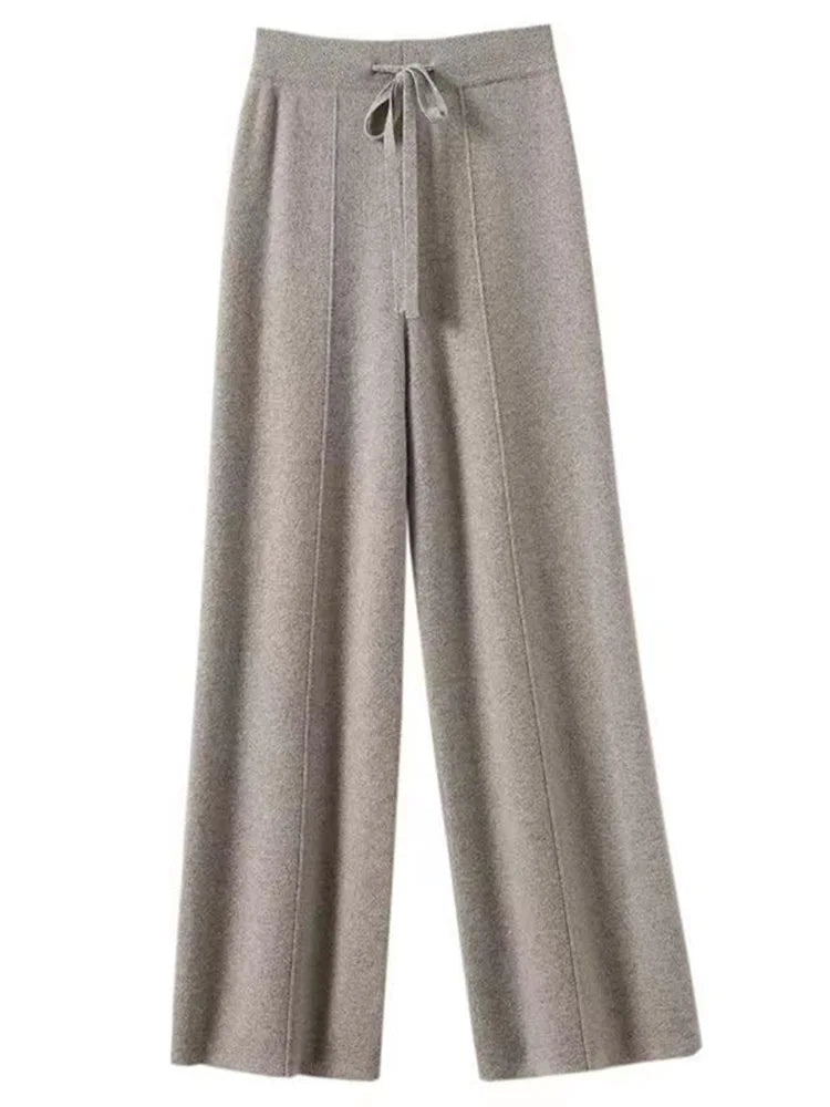 100% Wool Wide-Leg Pants