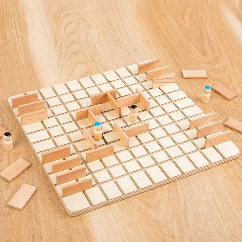 Wooden Board Game Puzzle – Parent-Child Chase & Battle Toy