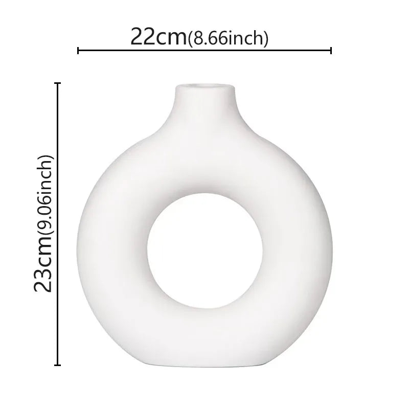 Minimalist Donut Vase – Hollow Circle Bud Vase