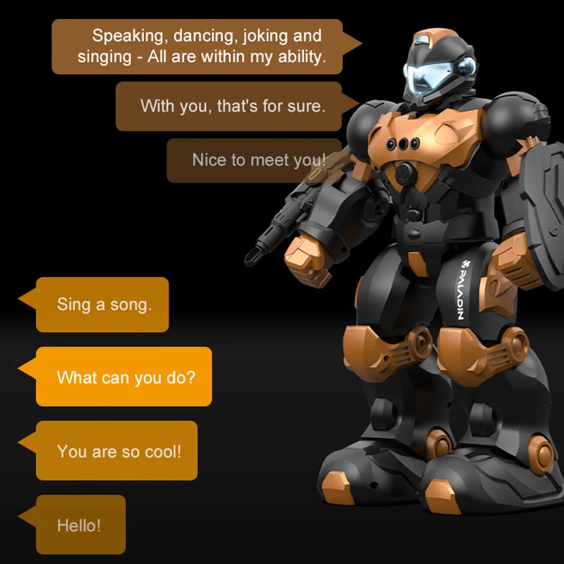 Smart RC Robot Toy – Voice & Gesture Control, Programmable Dancing Robot with LED Lights for Kids