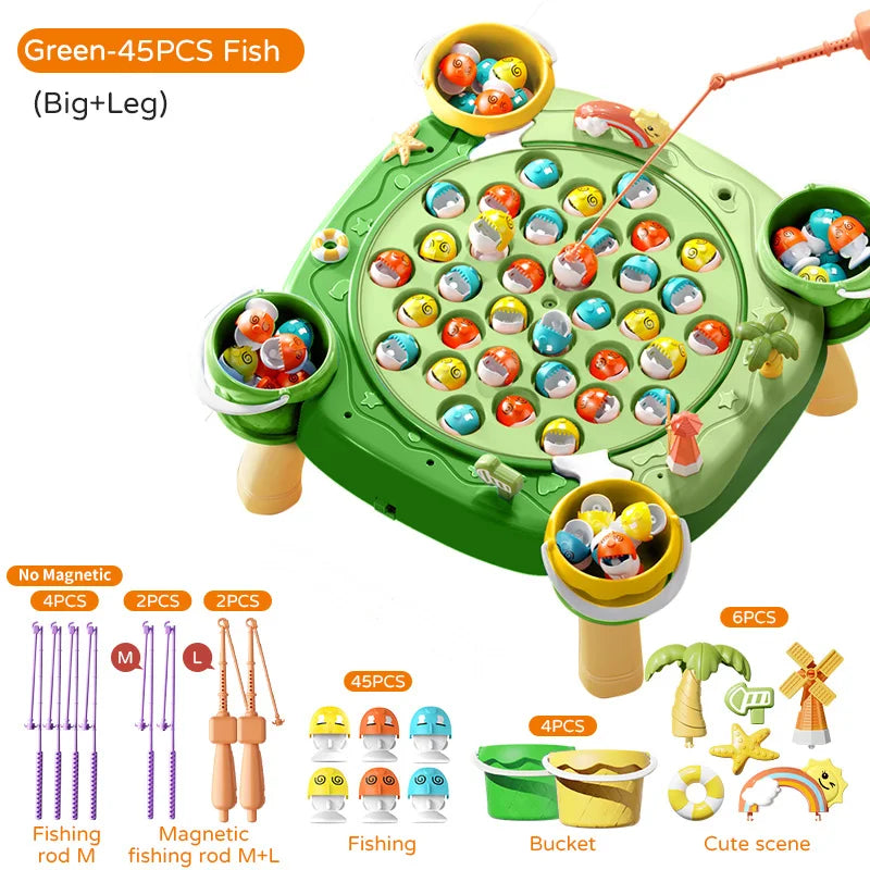 Magnetic Fishing Game Toy – Electric Spinning Playset with Music for Kids 3+