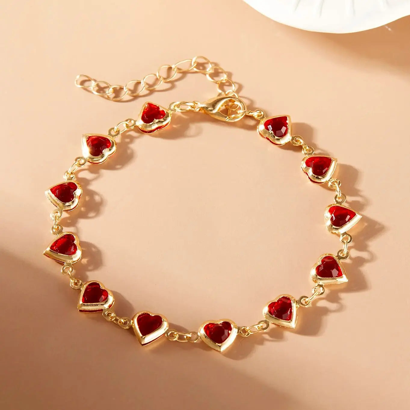 Elegant Zircon Heart Bracelet for Women – Adjustable Metal Chain