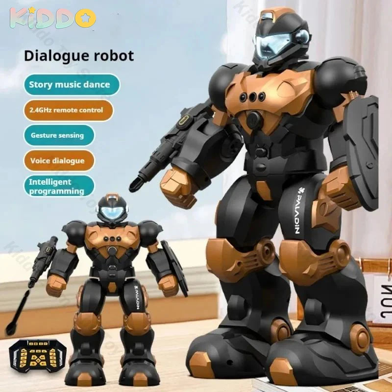 Smart RC Robot Toy – Voice & Gesture Control, Programmable Dancing Robot with LED Lights for Kids