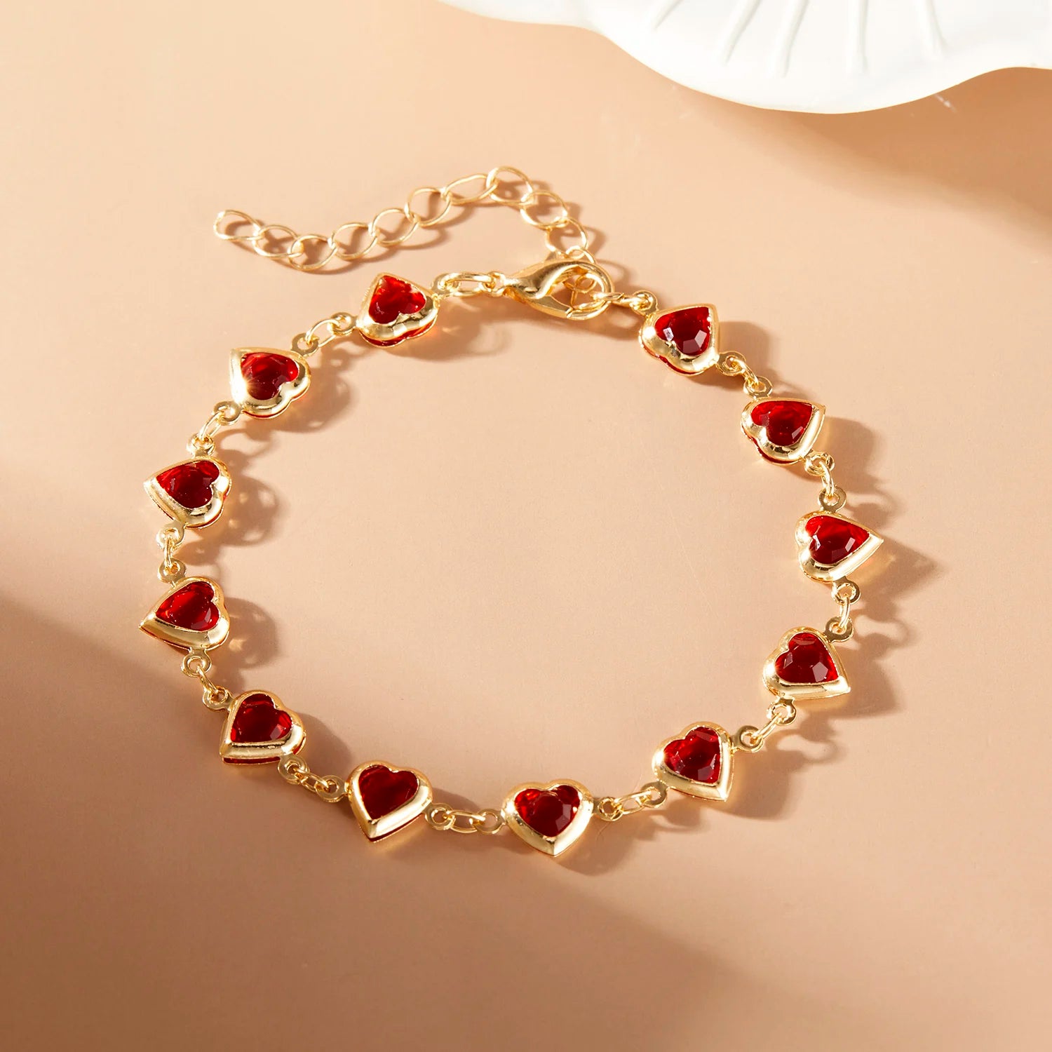 Elegant Zircon Heart Bracelet for Women – Adjustable Metal Chain
