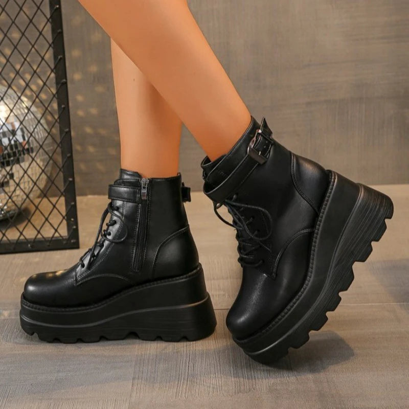 Women’s Rock Boots – Gothic Punk Style with Metal Details