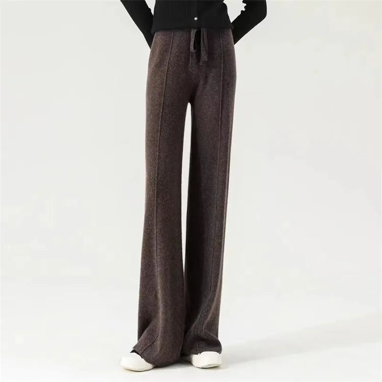 100% Wool Wide-Leg Pants