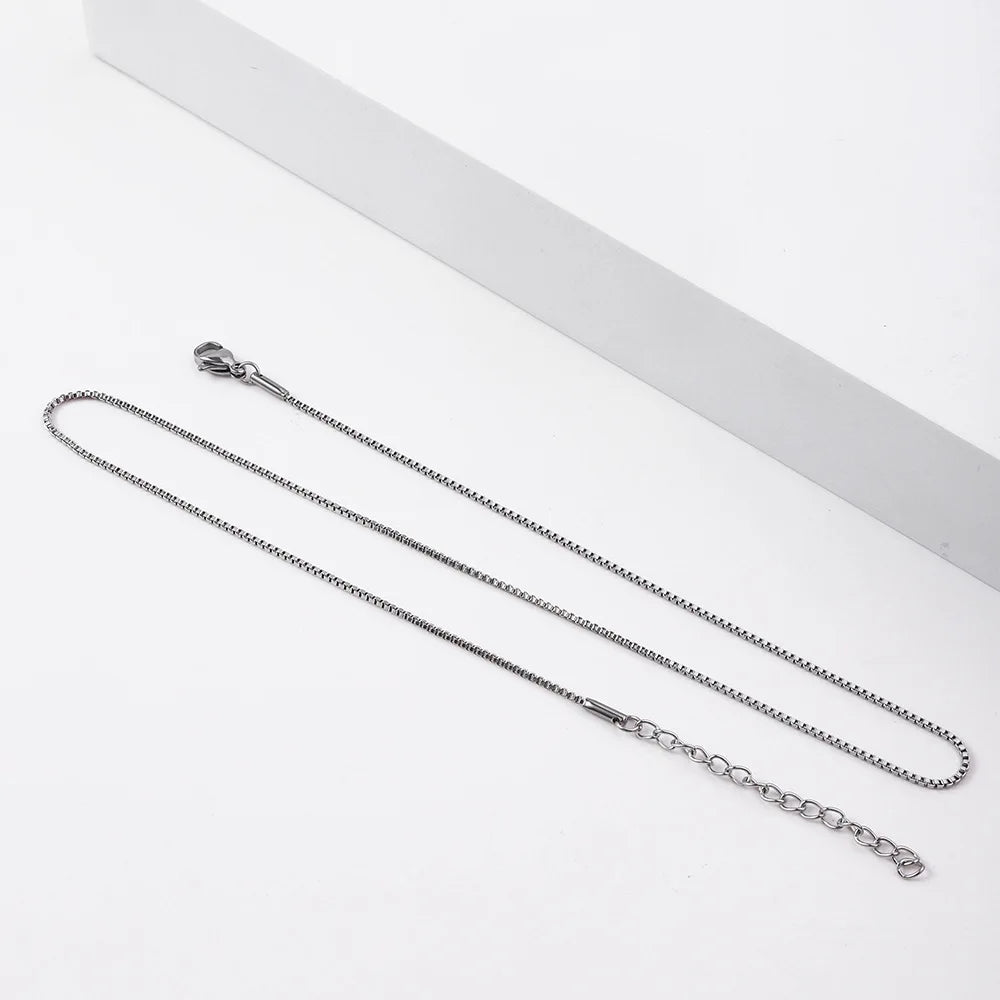 1.2mm Gold Box Chain Necklace – Stainless Steel