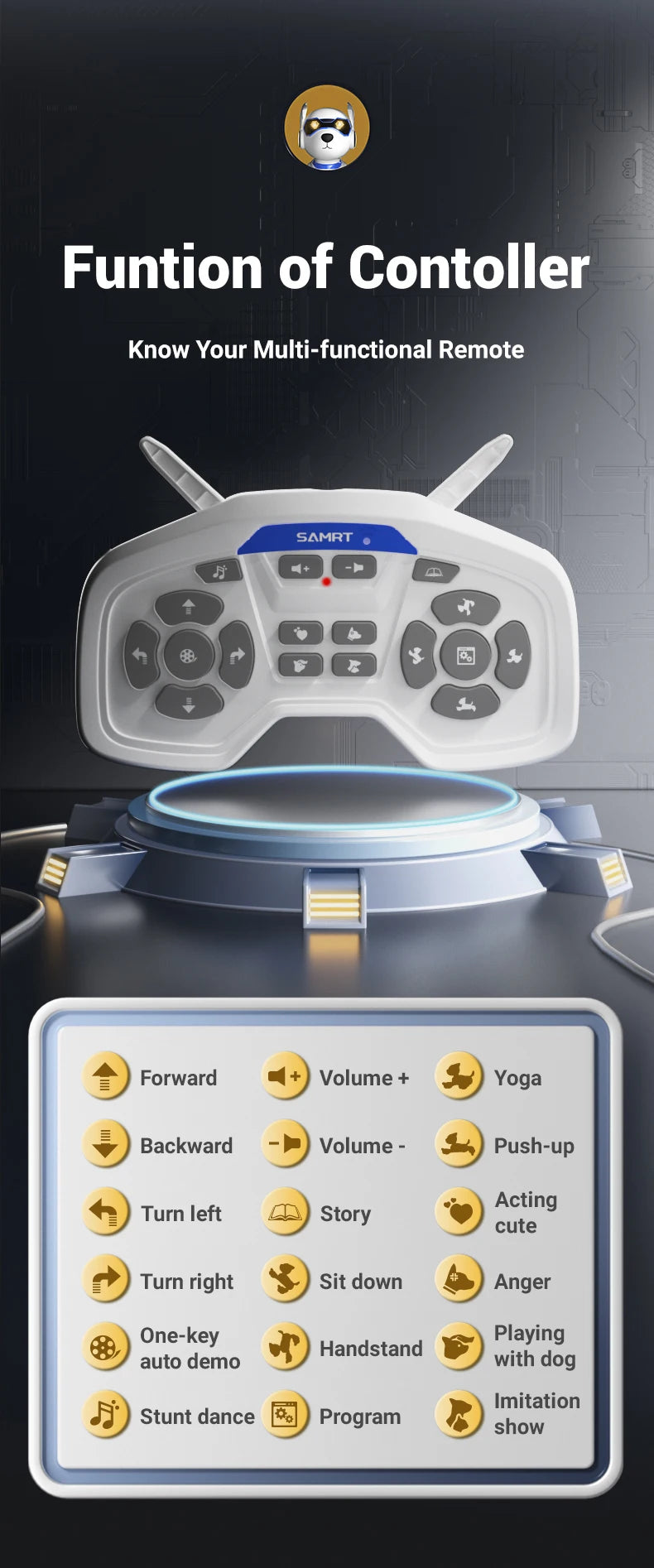 RC Robot Dog – Voice Command, Music & Stunt Toy for Kids