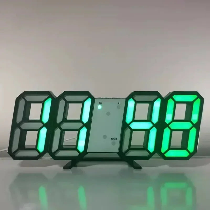 3D LED Digital Alarm Clock with Date & Temperature – Wall or Desk Decoration