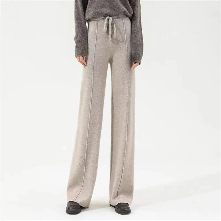 100% Wool Wide-Leg Pants
