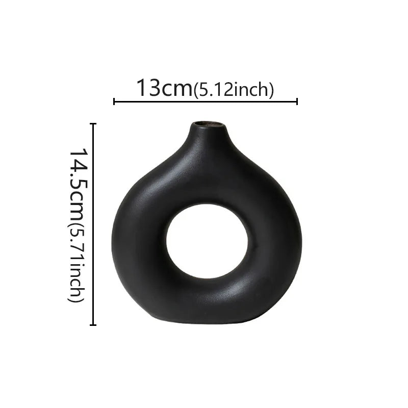 Minimalist Donut Vase – Hollow Circle Bud Vase