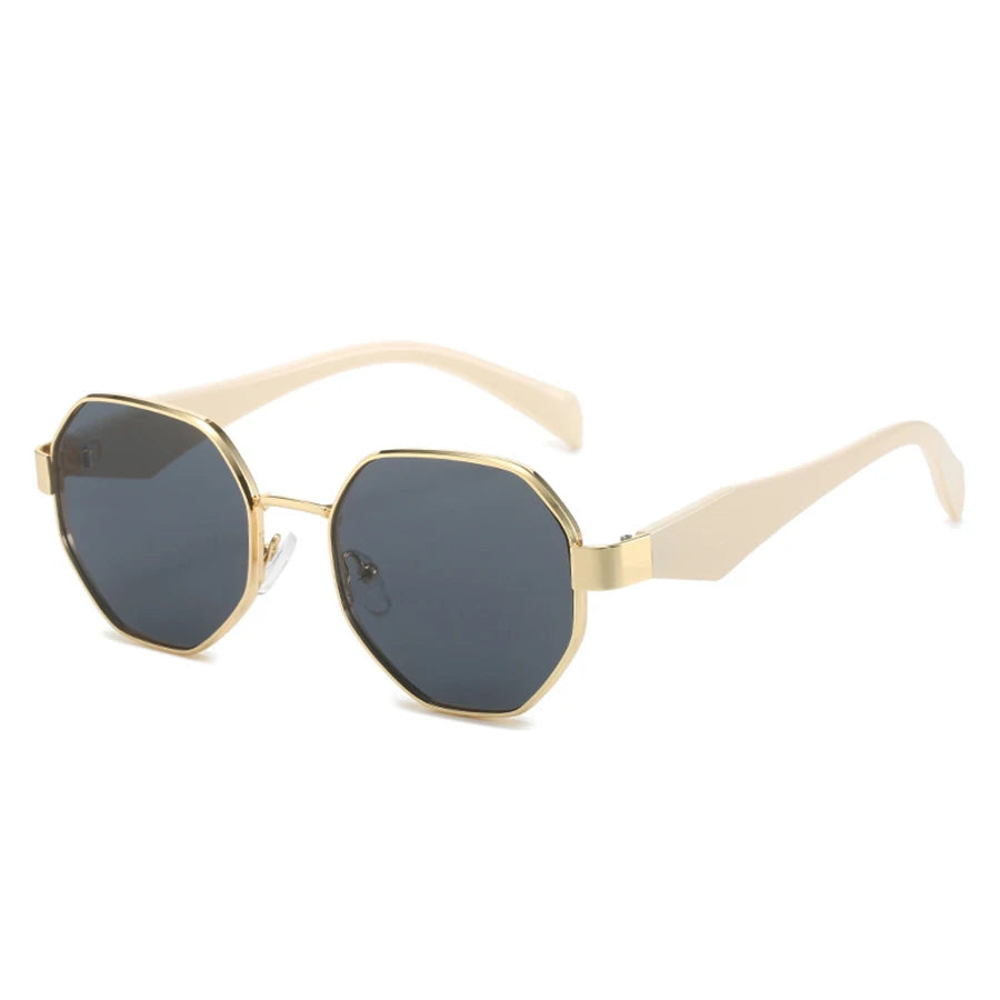 Luxury Retro Polygon Sunglasses – Unisex Metal Frames, Fashion UV400 Shades