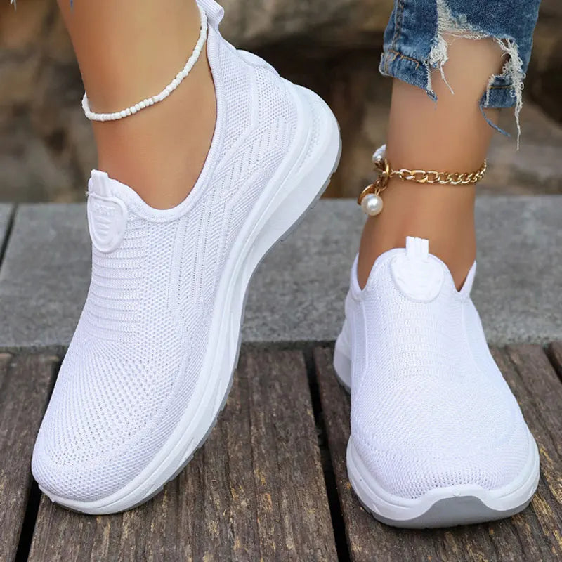 Women’s Slip-On Breathable Sneakers – Casual Loafers & Flats