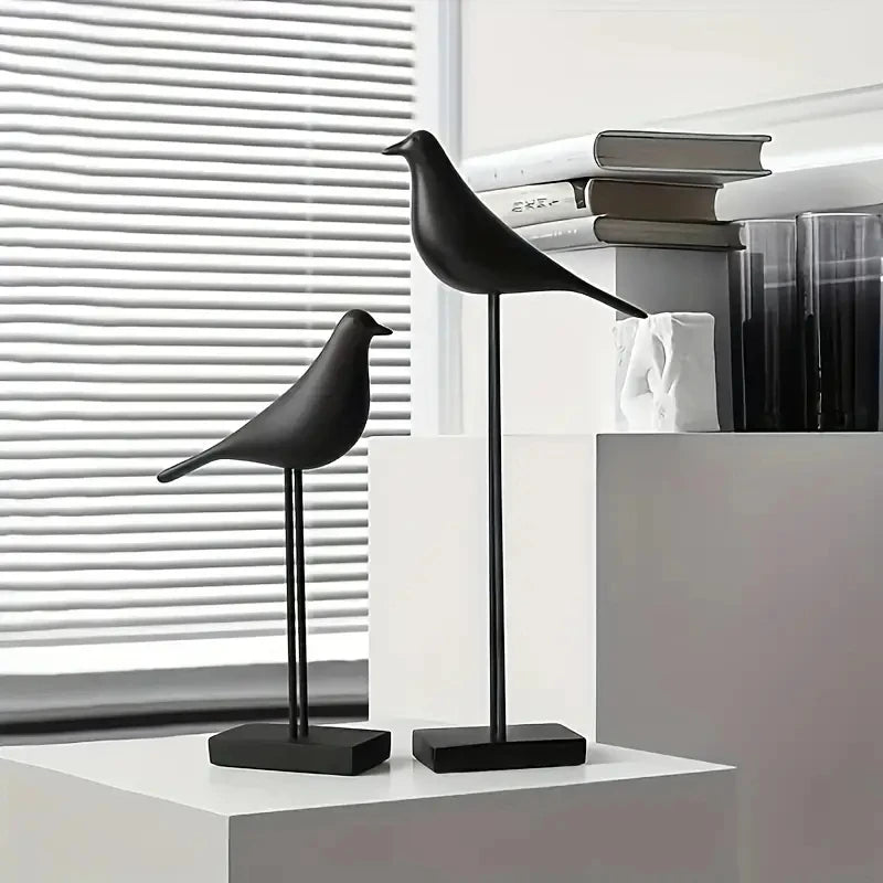 Nordic Resin Bird Statue – Handcrafted Desktop & Home Decoration