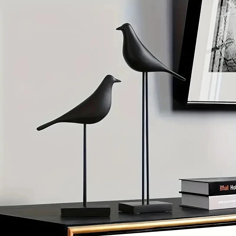 Nordic Resin Bird Statue – Handcrafted Desktop & Home Decoration