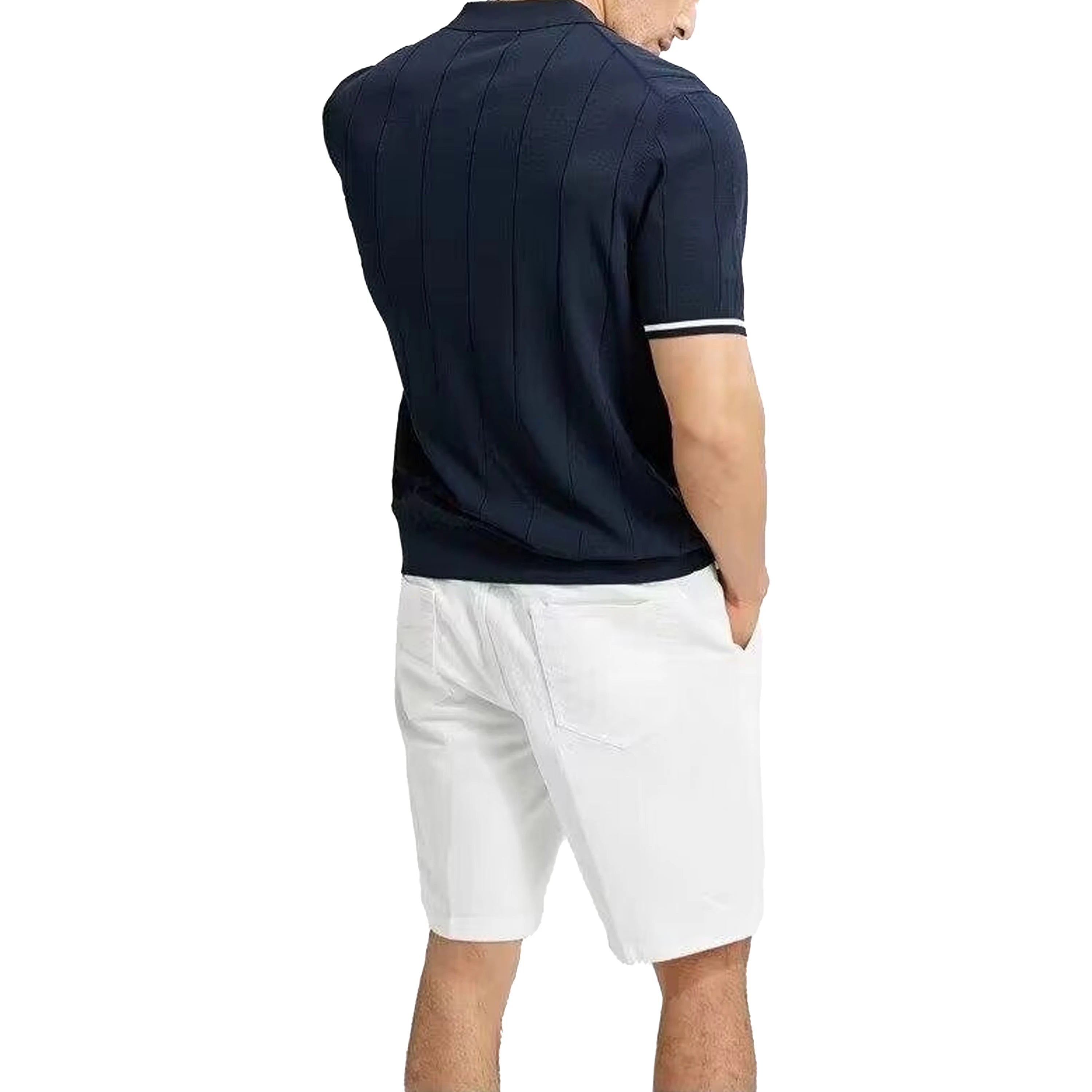 Men’s Ribbed Knit Polo