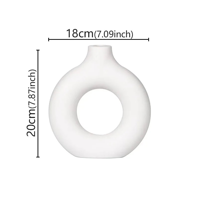 Minimalist Donut Vase – Hollow Circle Bud Vase