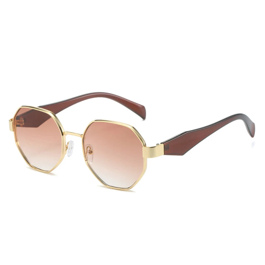 Luxury Retro Polygon Sunglasses – Unisex Metal Frames, Fashion UV400 Shades