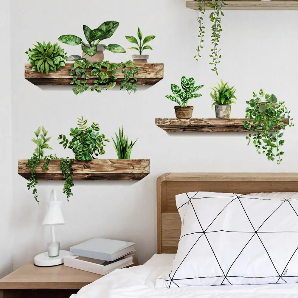 Potted Plant Wall Stickers – Self-Adhesive DIY Removable Mural for Home Decor