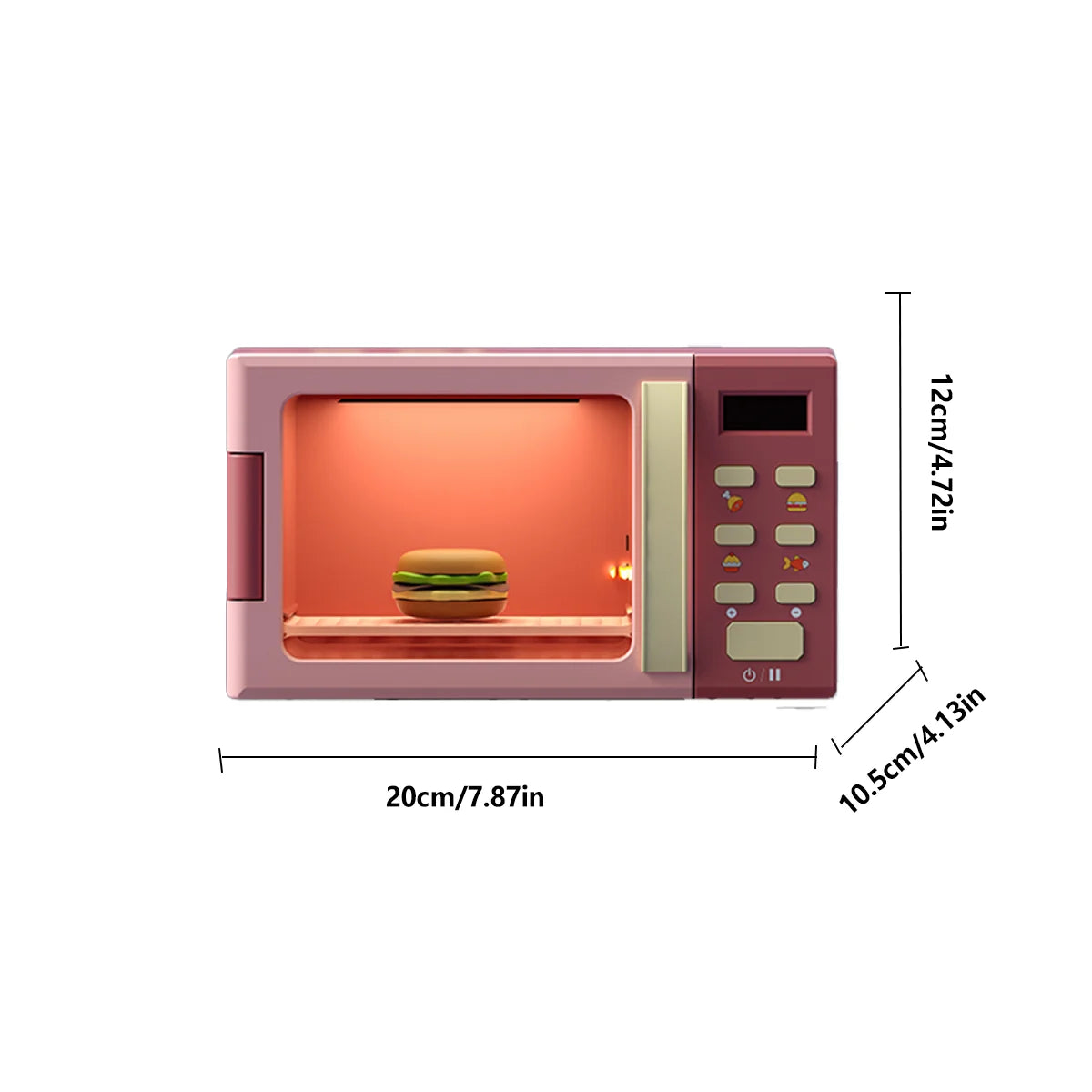 Toy Microwave Oven Playset with Light & Sound – Kids Kitchen Appliance with Play Food & Accessories