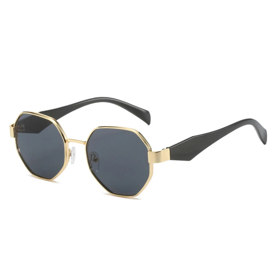 Luxury Retro Polygon Sunglasses – Unisex Metal Frames, Fashion UV400 Shades