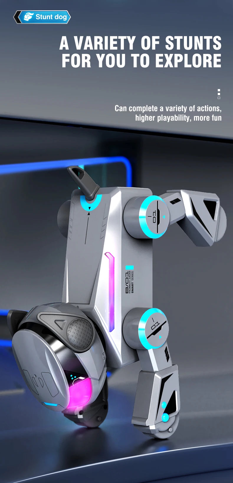 Remote Control Robot Dog – Intelligent Puppy Toy with AI & Lights