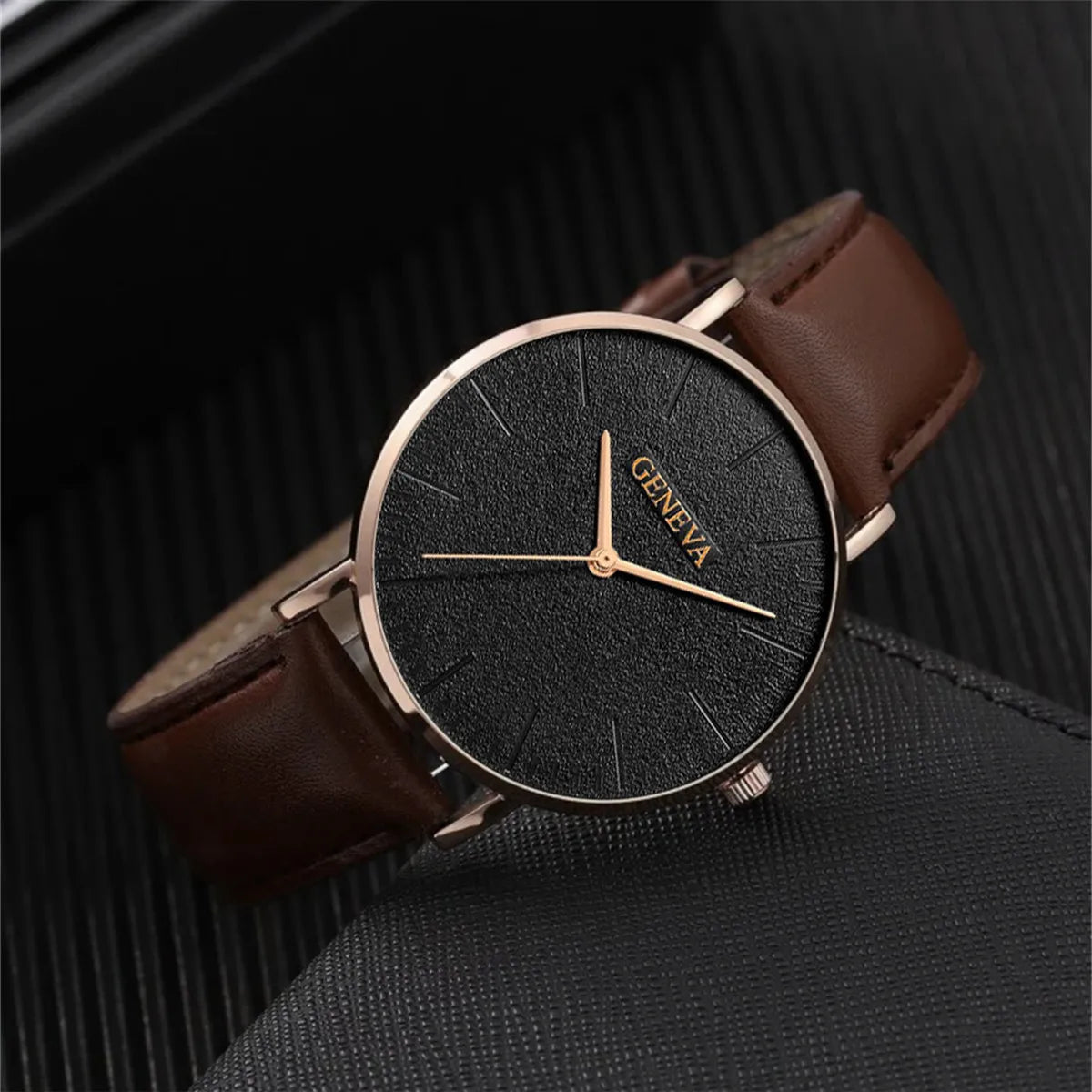 Men's Quartz Watch & Bracelet Set – 4pcs Gift