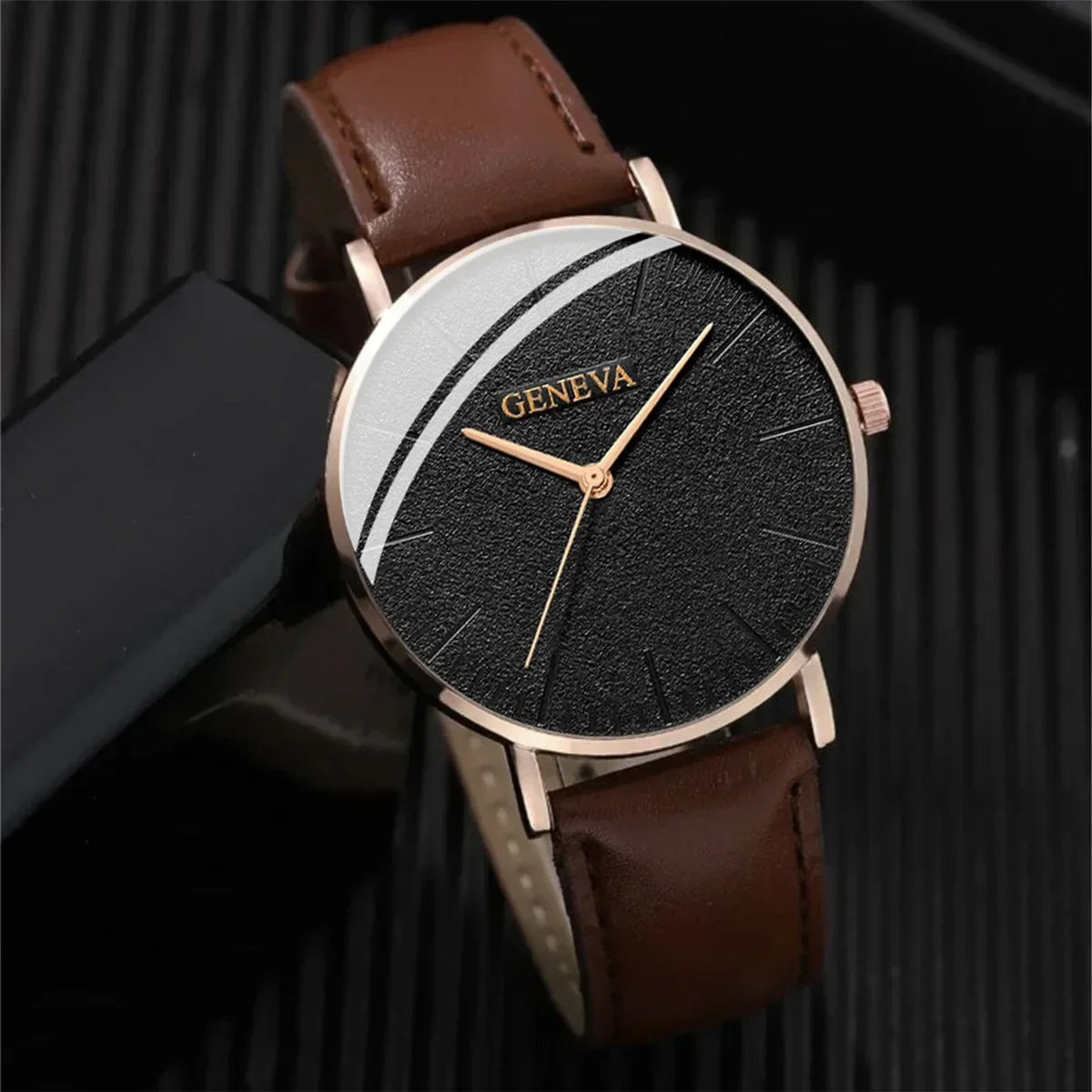 Men's Quartz Watch & Bracelet Set – 4pcs Gift