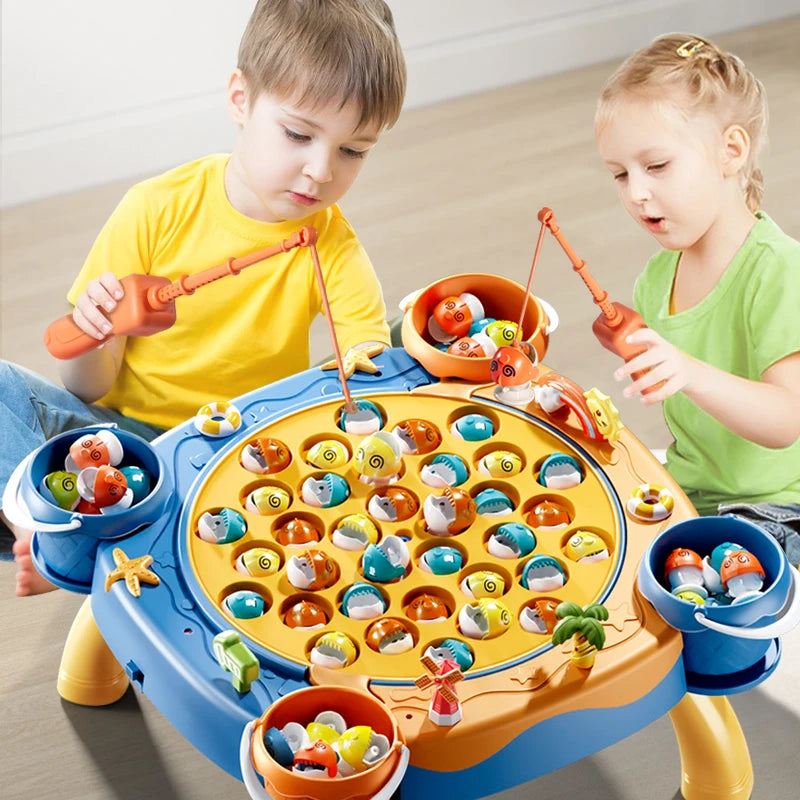 Magnetic Fishing Game Toy – Electric Spinning Playset with Music for Kids 3+