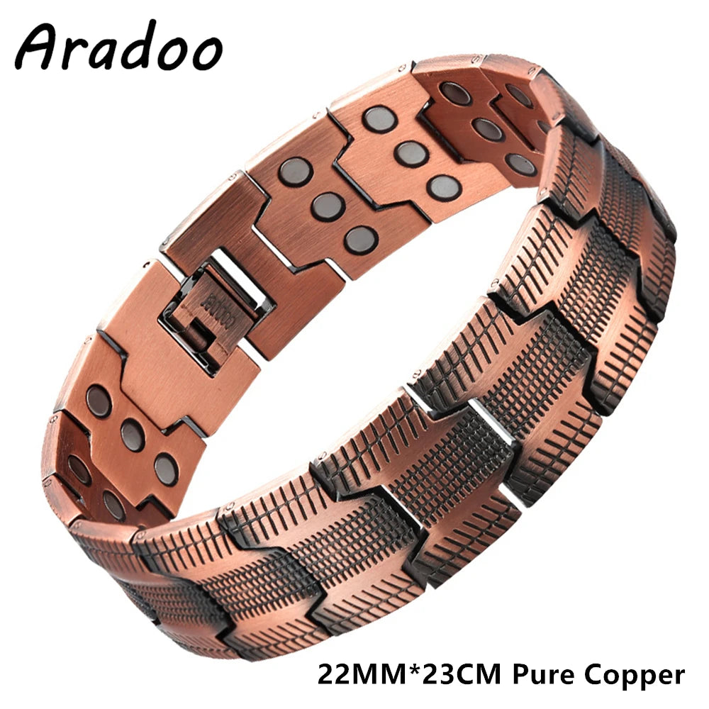 Men's Copper Magnetic Therapy Bracelet – 3500 Gauss