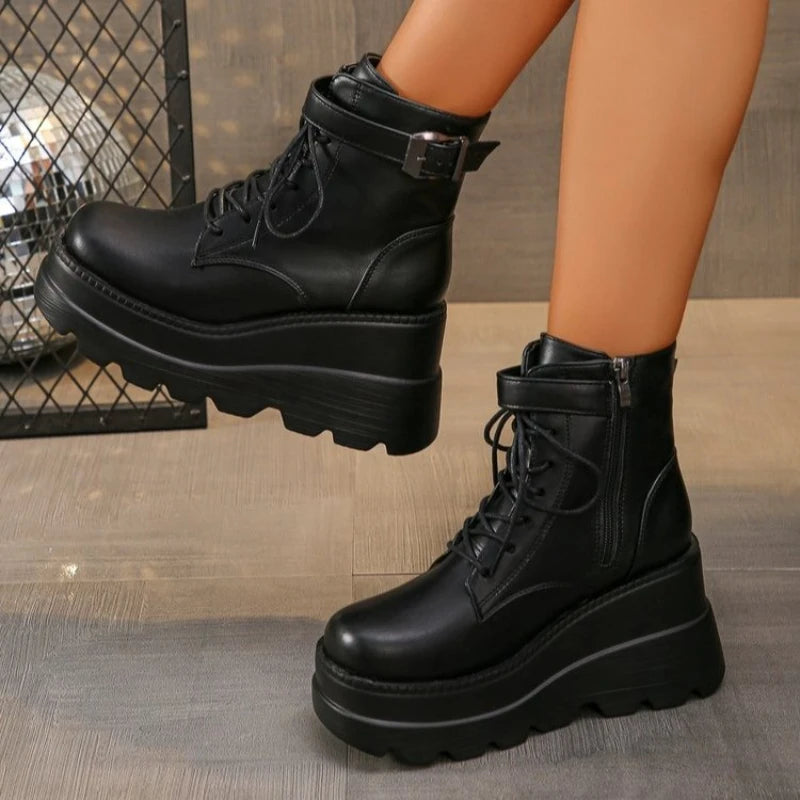 Women’s Rock Boots – Gothic Punk Style with Metal Details