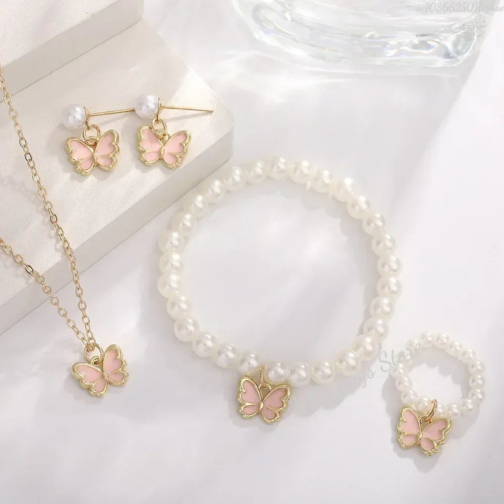 Butterfly Crystal Jewelry Set (4-Piece)