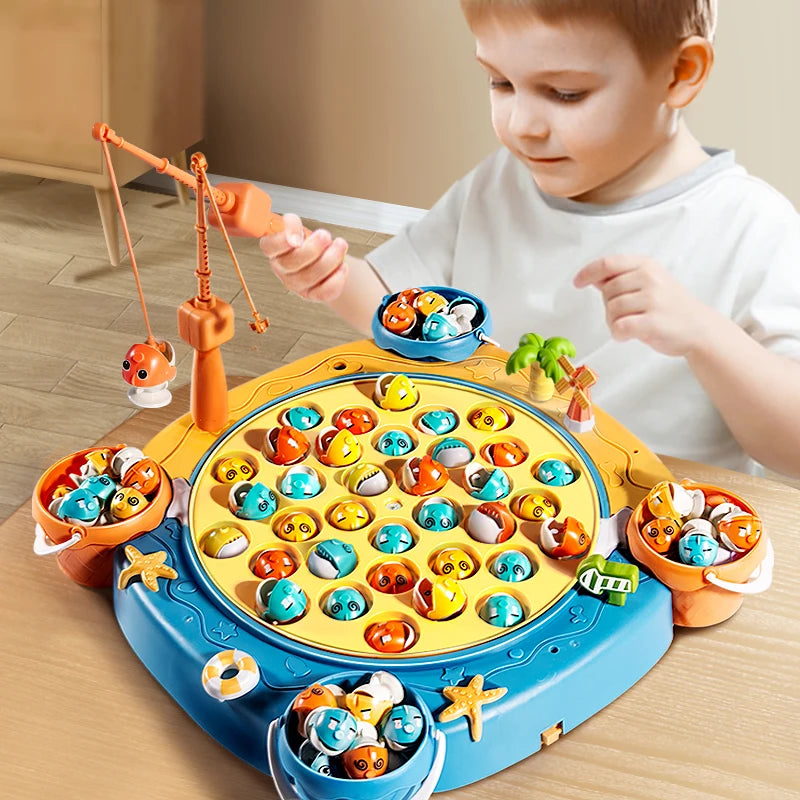 Magnetic Fishing Game Toy – Electric Spinning Playset with Music for Kids 3+