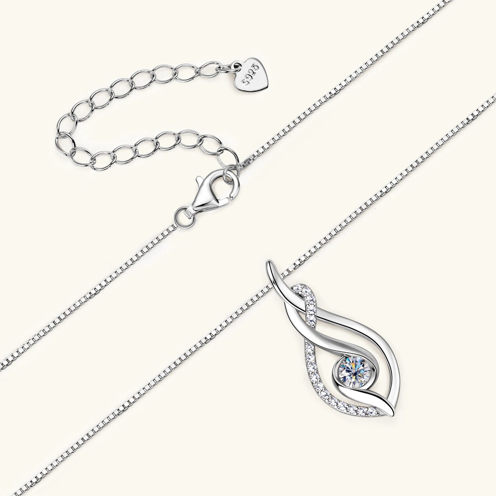 Fine Moissanite Twist Necklace, Gold-Tone 925 Silver