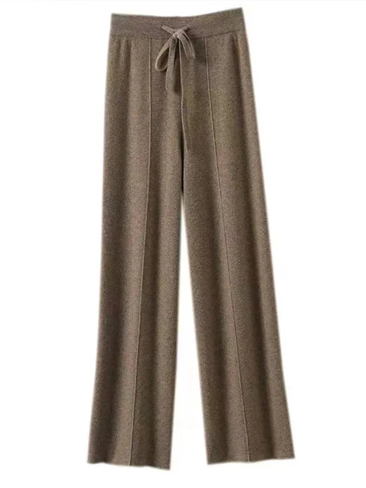 100% Wool Wide-Leg Pants