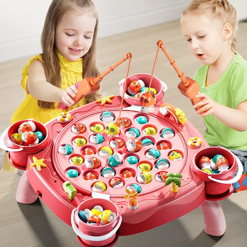 Magnetic Fishing Game Toy – Electric Spinning Playset with Music for Kids 3+