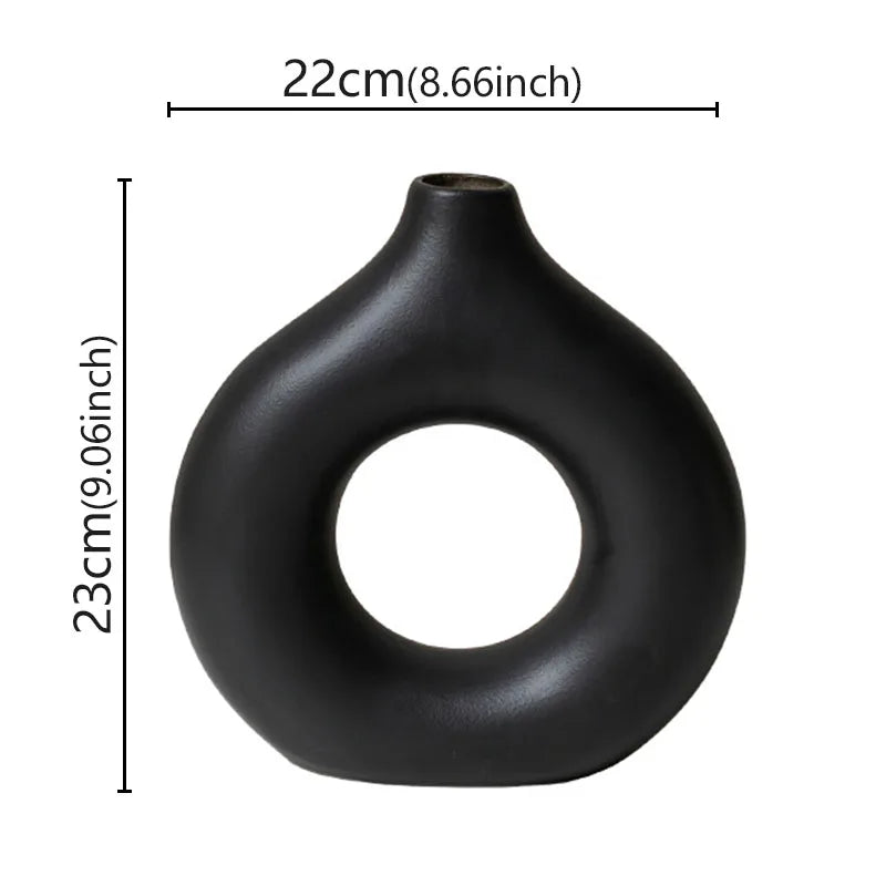 Minimalist Donut Vase – Hollow Circle Bud Vase