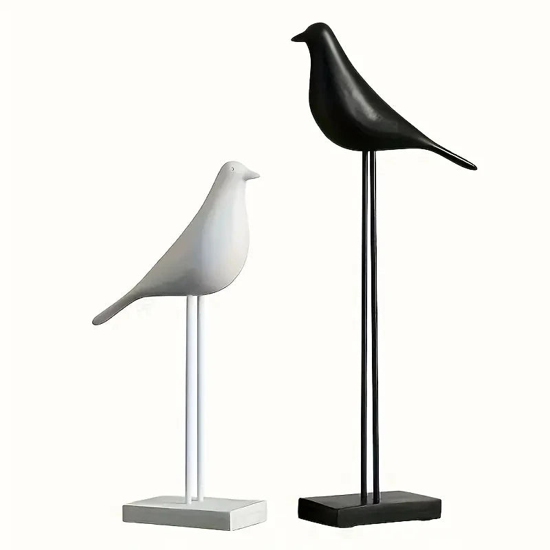 Nordic Resin Bird Statue – Handcrafted Desktop & Home Decoration