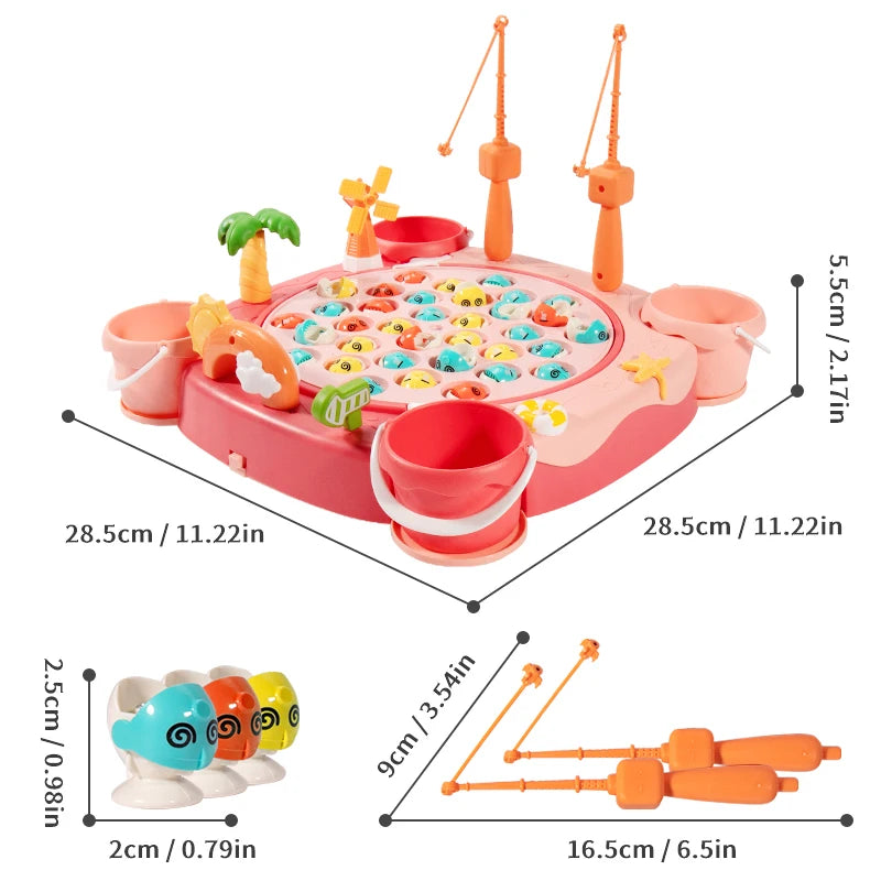 Magnetic Fishing Game Toy – Electric Spinning Playset with Music for Kids 3+