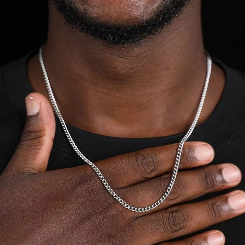 Men's 3mm Cuban Chain Stainless Steel Necklace