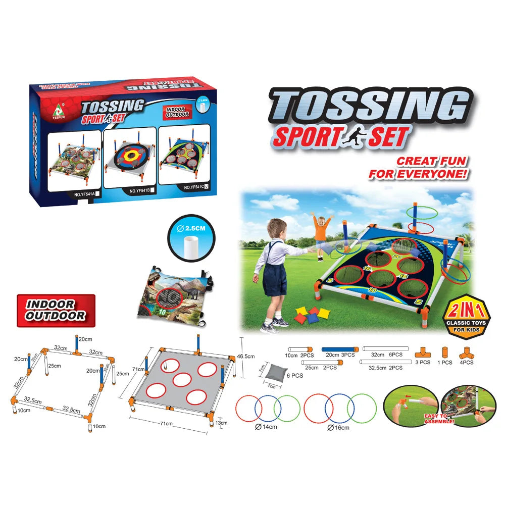 Portable Cornhole Ring Toss Board Set – Outdoor Yard Game for Kids & Adults
