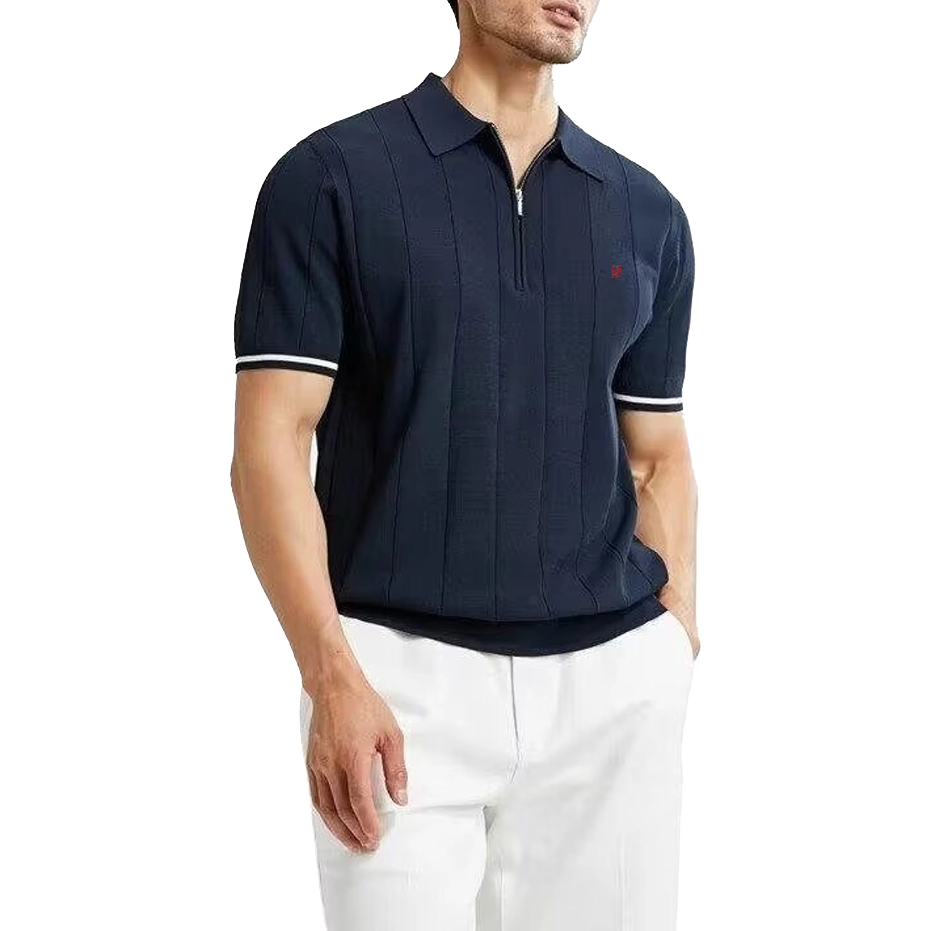 Men’s Ribbed Knit Polo
