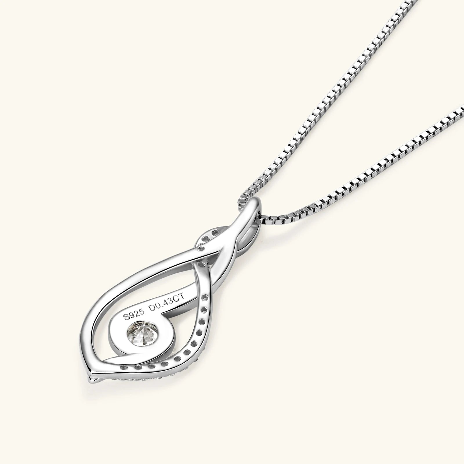 Fine Moissanite Twist Necklace, Gold-Tone 925 Silver