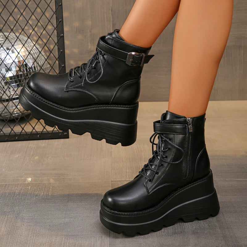 Women’s Rock Boots – Gothic Punk Style with Metal Details