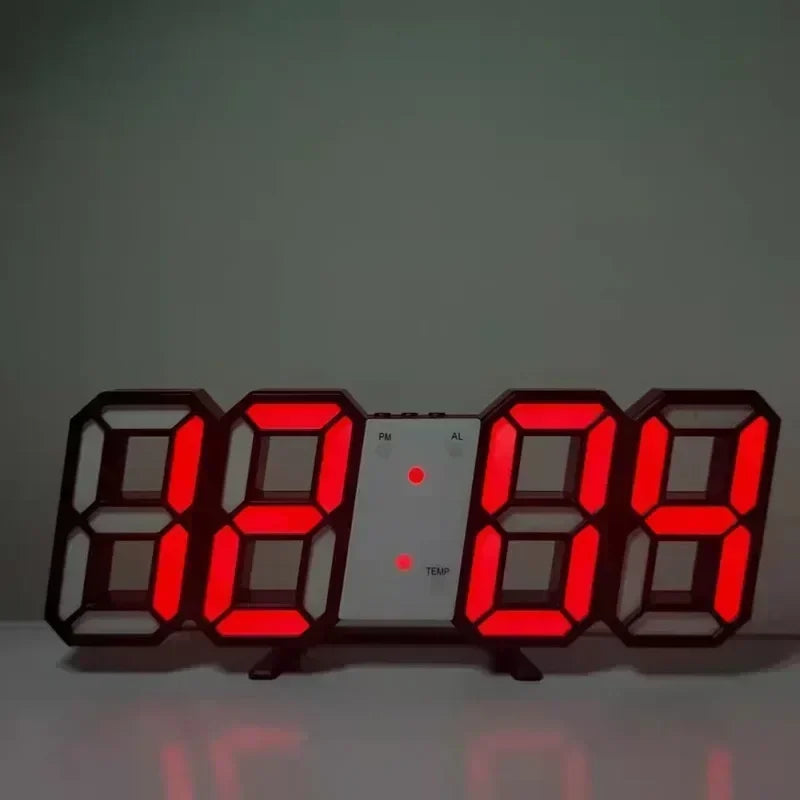 3D LED Digital Alarm Clock with Date & Temperature – Wall or Desk Decoration