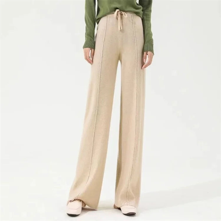 100% Wool Wide-Leg Pants