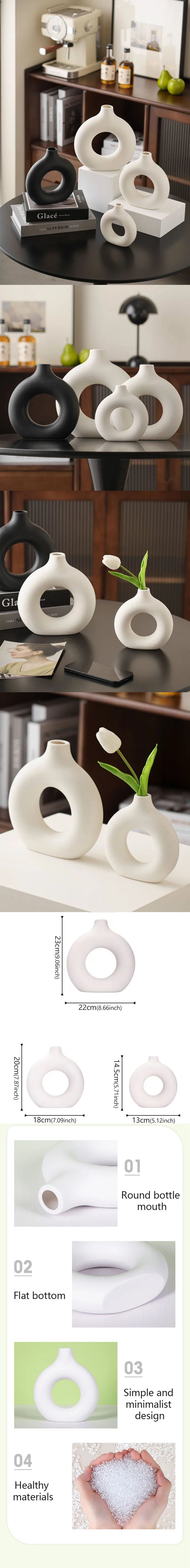 Minimalist Donut Vase – Hollow Circle Bud Vase